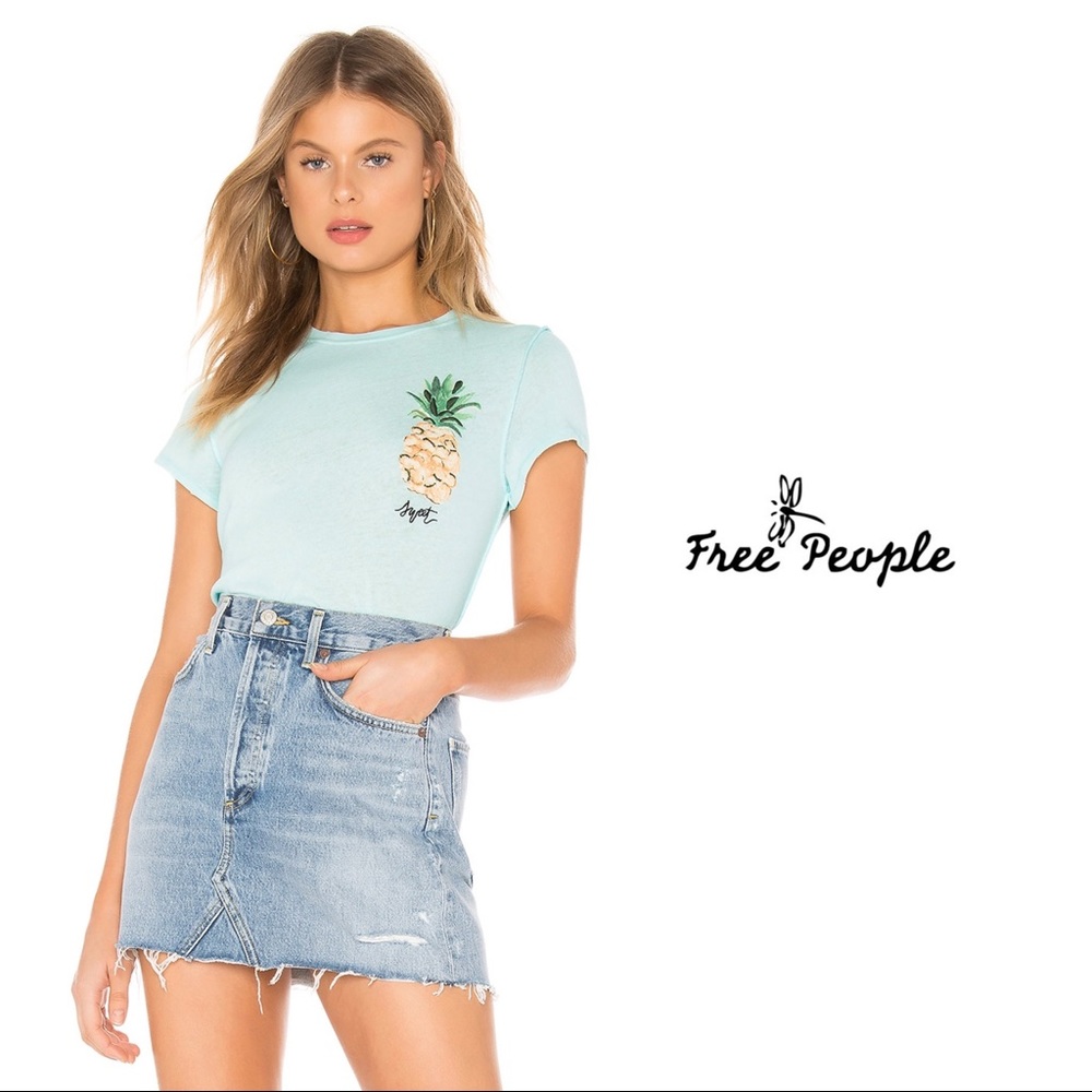 NEW Free People Fruit Medley Tee In Sky Tee